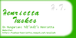henrietta tuskes business card